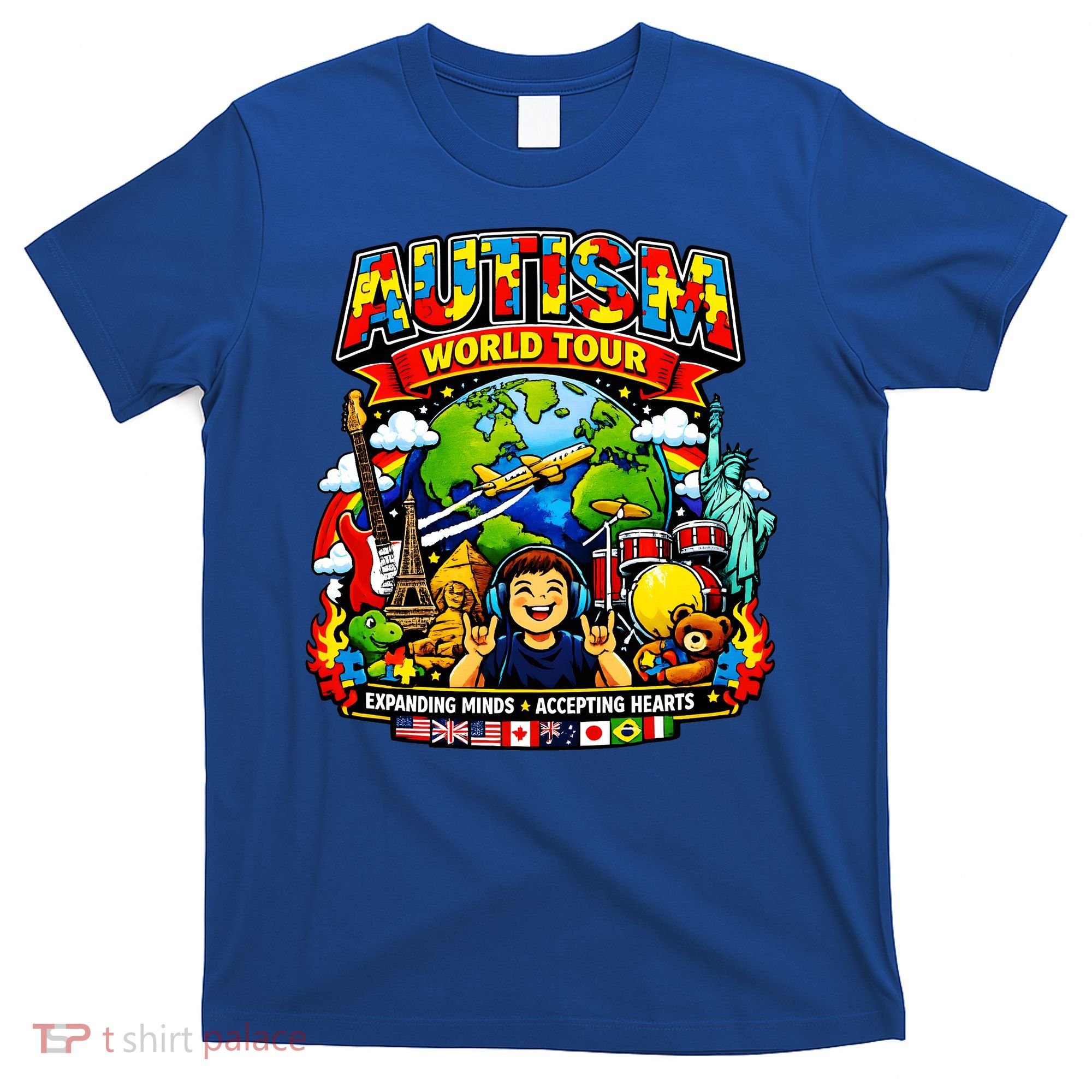 Autism World Tour Exapanding Minds Acepting Hearts T-Shirt
