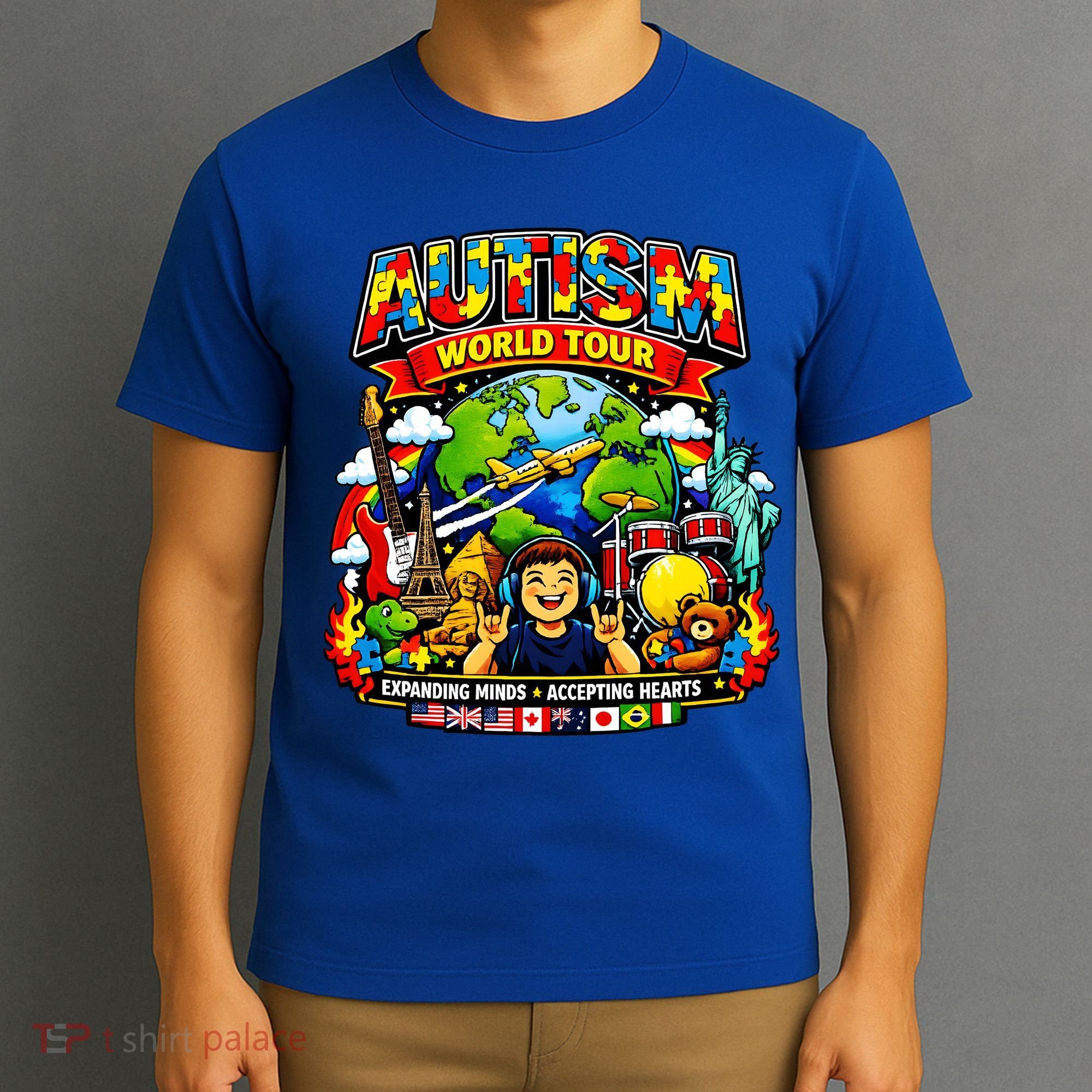 Autism World Tour Exapanding Minds Acepting Hearts T-Shirt