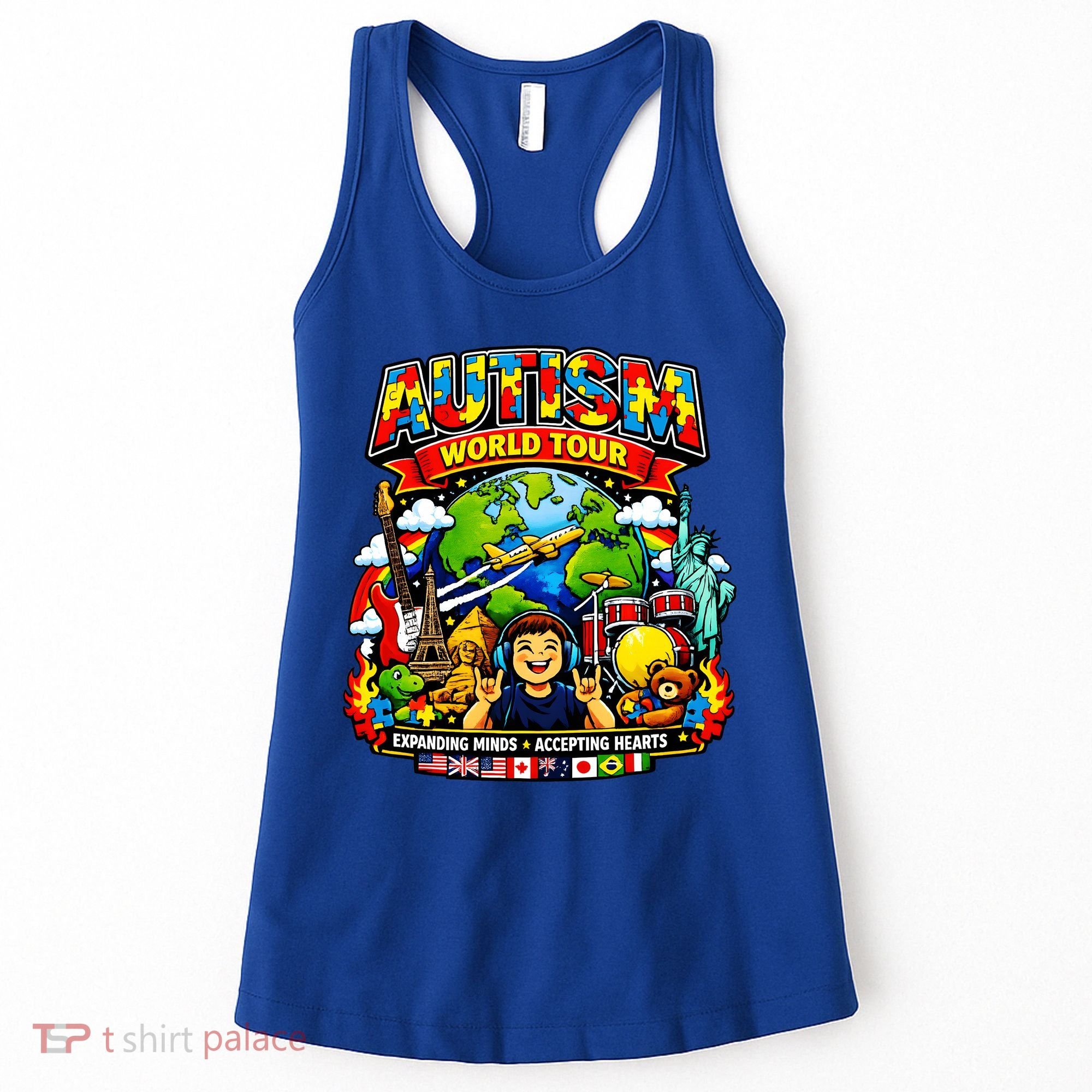 Autism World Tour Exapanding Minds Acepting Hearts Women's Tank Top