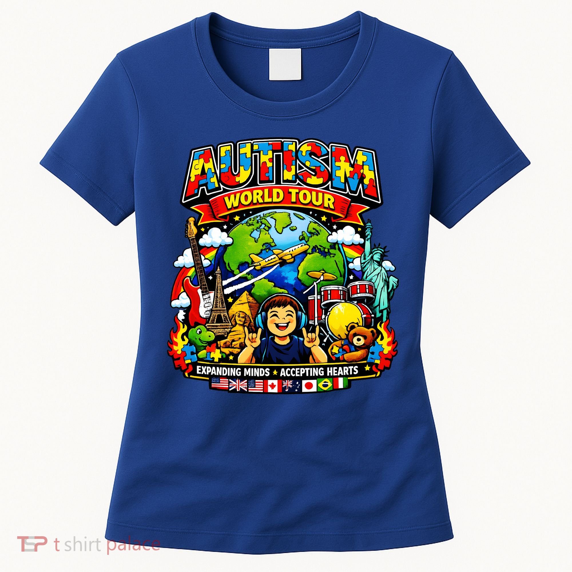 Autism World Tour Exapanding Minds Acepting Hearts Women's T-Shirt
