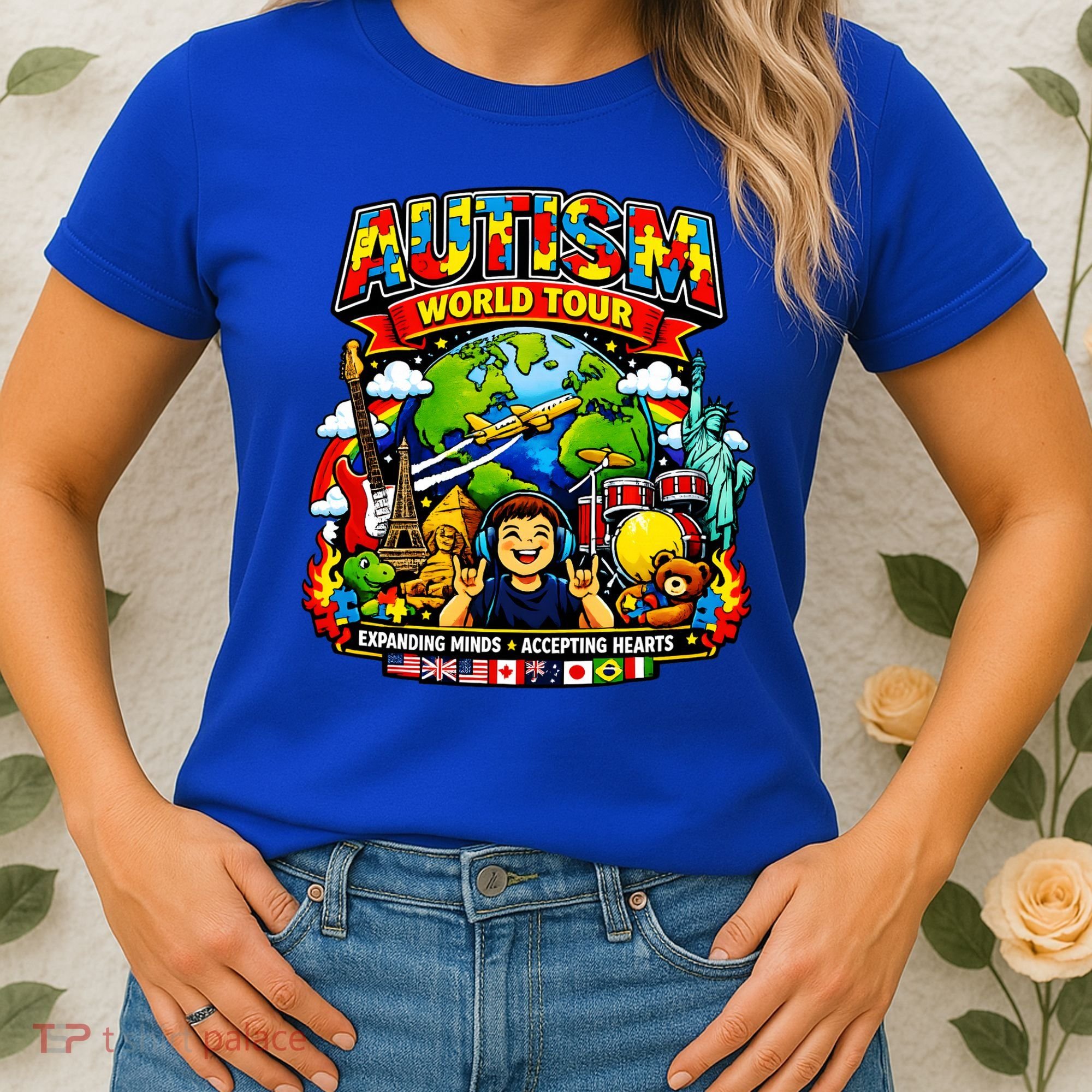 Autism World Tour Exapanding Minds Acepting Hearts Women's T-Shirt