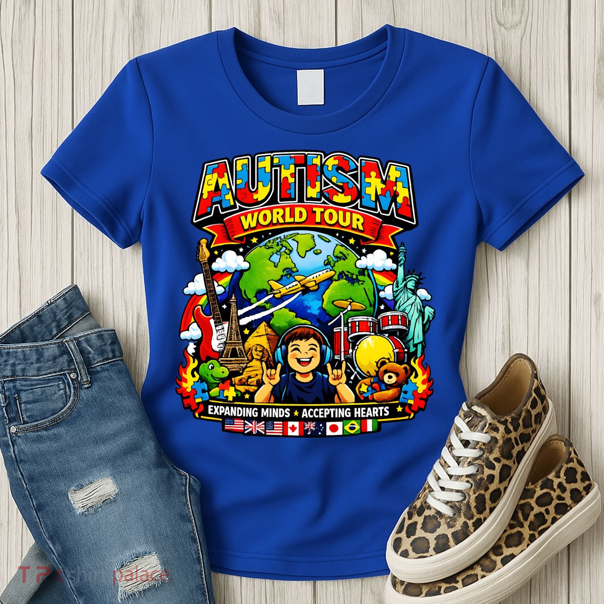 Autism World Tour Exapanding Minds Acepting Hearts Women's T-Shirt