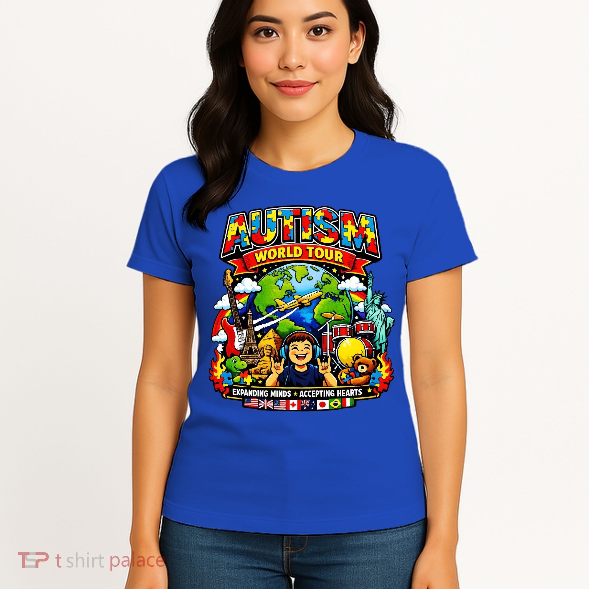 Autism World Tour Exapanding Minds Acepting Hearts Women's T-Shirt