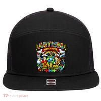 Autism World Tour Embrace Support Inspire 7 Panel Mesh Trucker Snapback Hat thumb 0