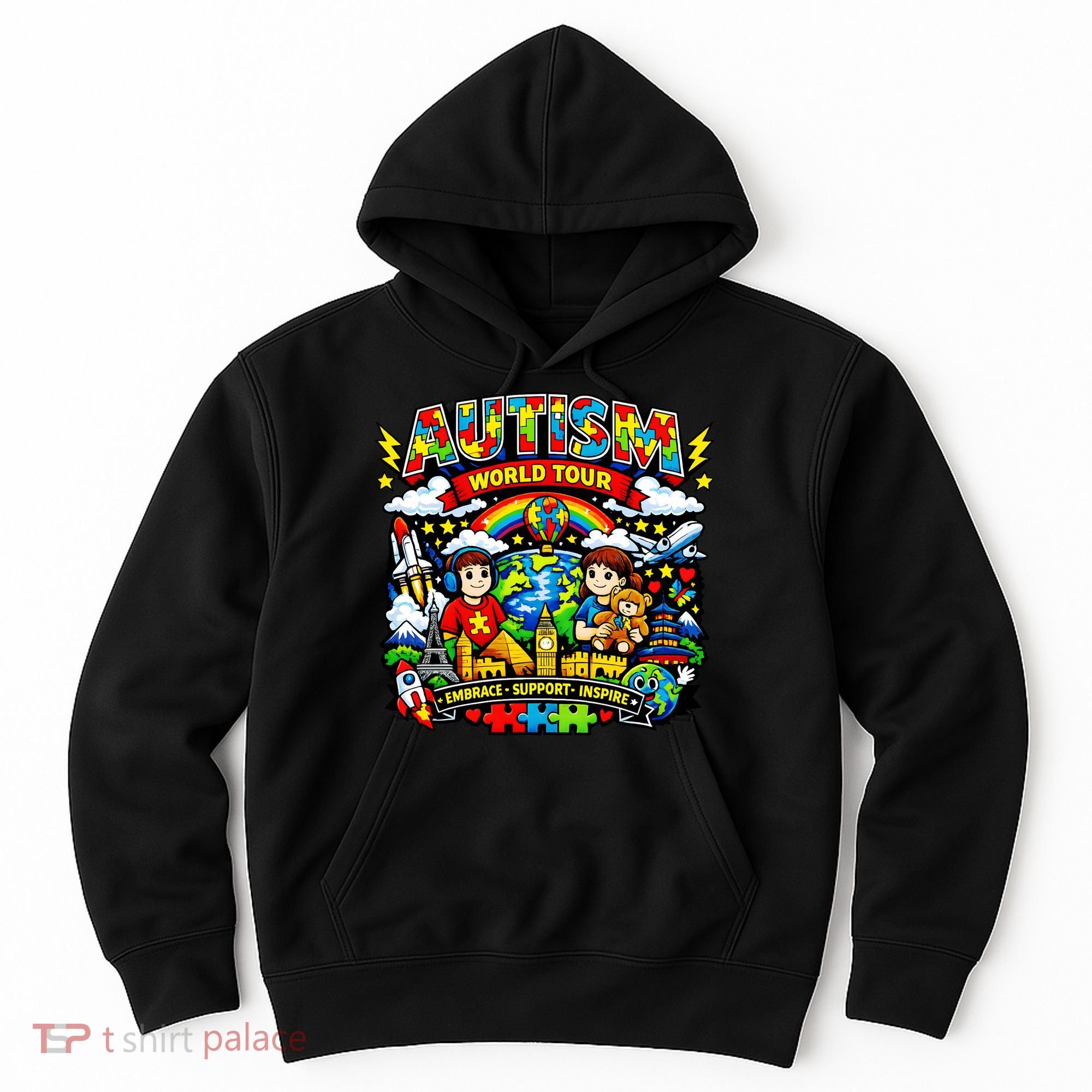 Autism World Tour Embrace Support Inspire Hoodie