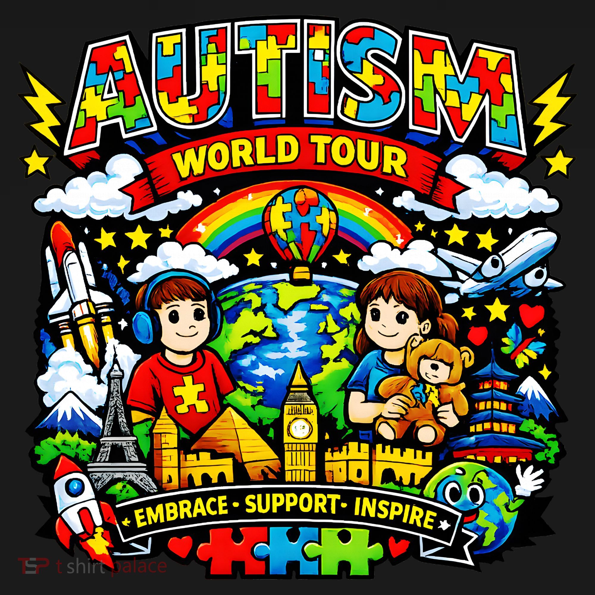 Autism World Tour Embrace Support Inspire Long Sleeve Shirt