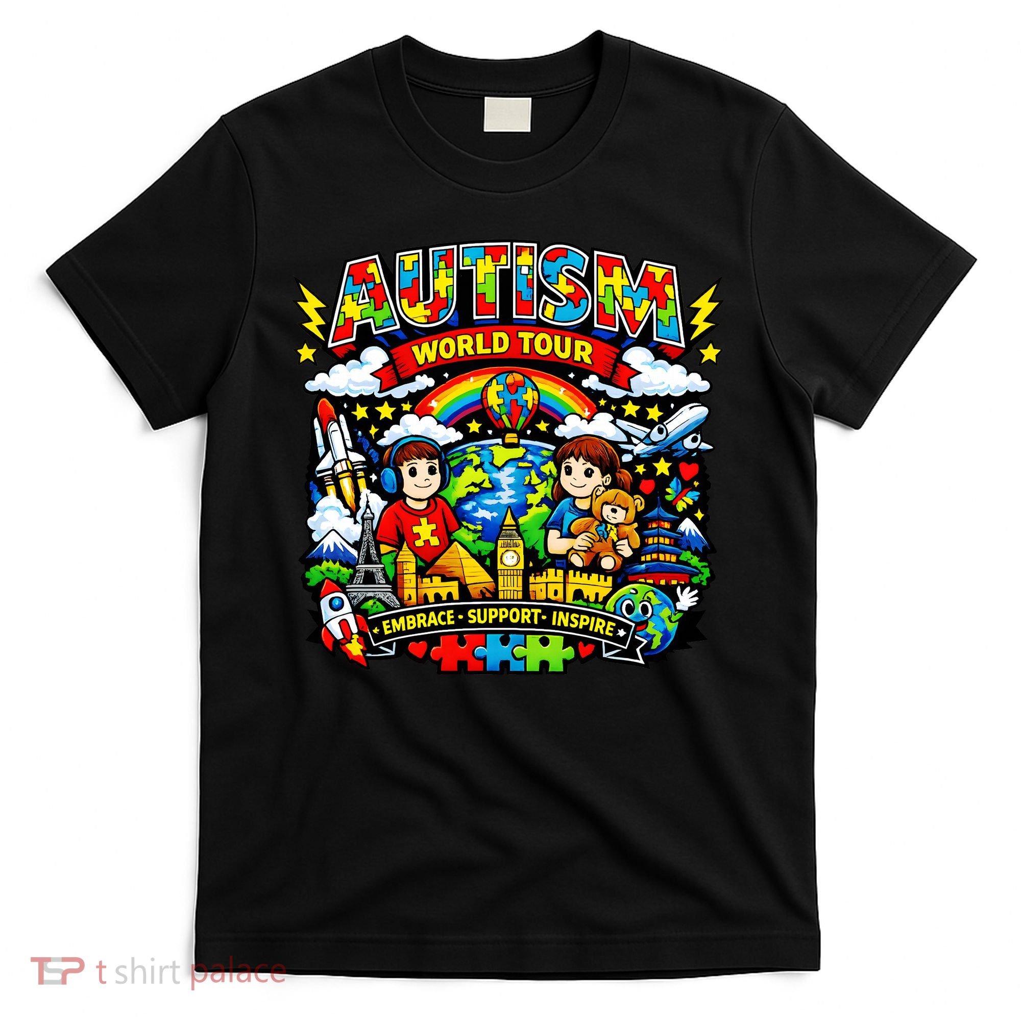 Autism World Tour Embrace Support Inspire T-Shirt