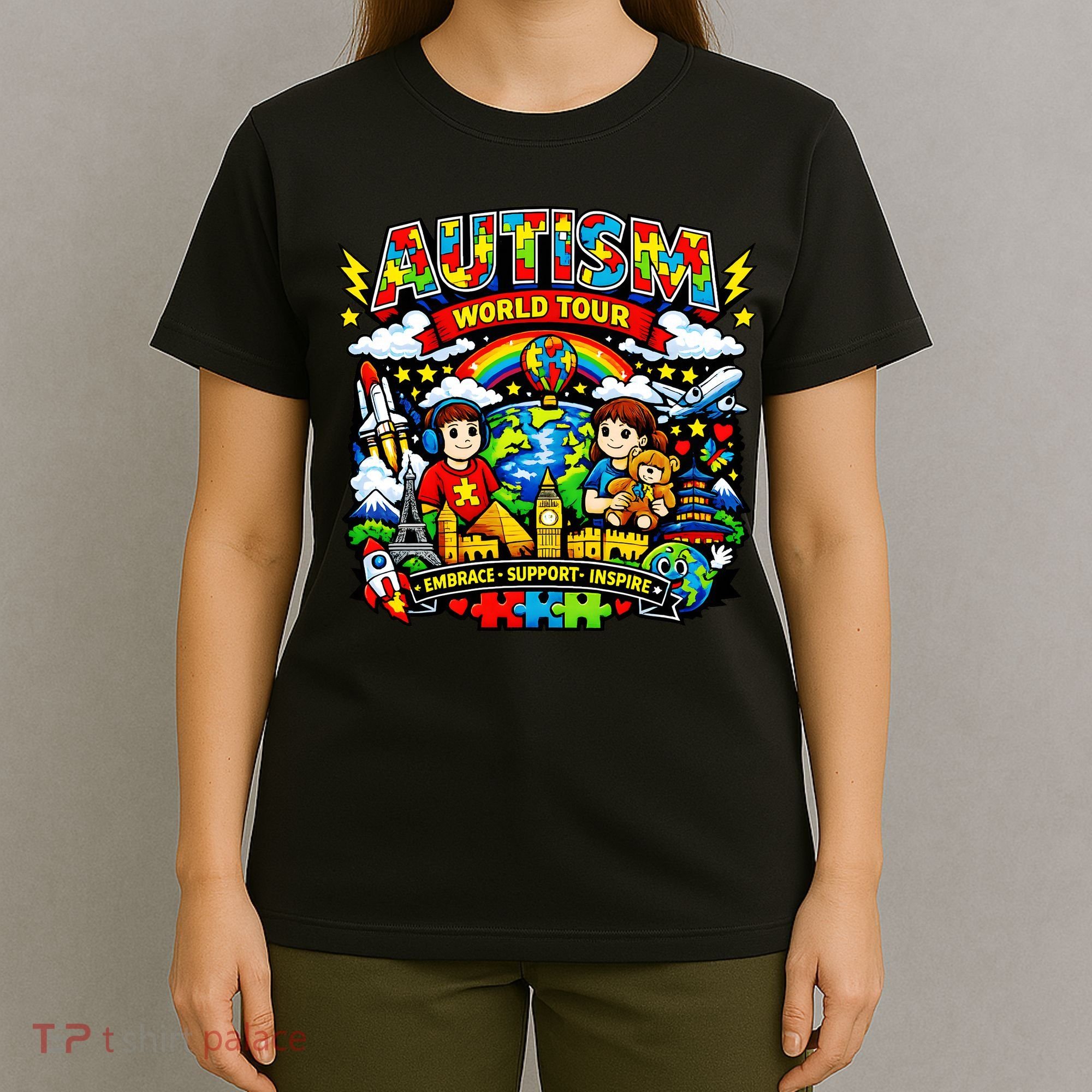 Autism World Tour Embrace Support Inspire T-Shirt