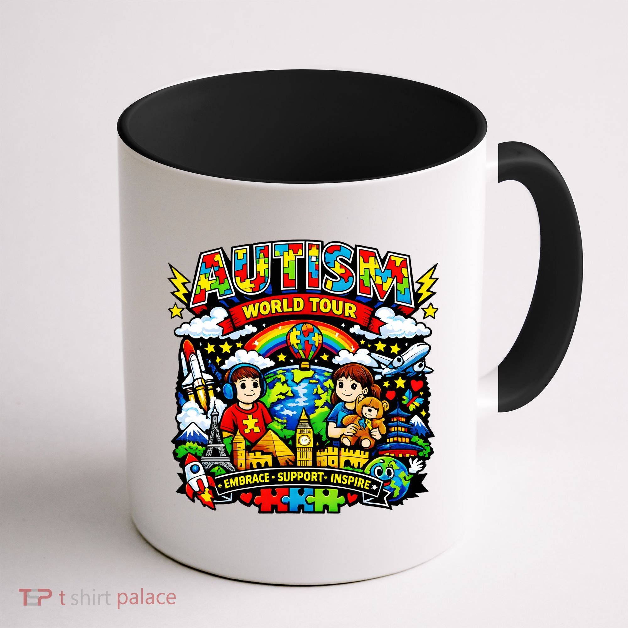 Autism World Tour Embrace Support Inspire Coffee Mug