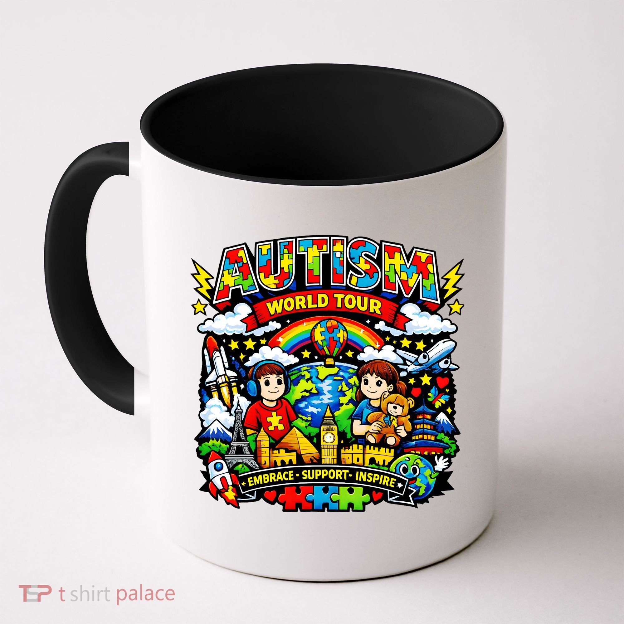 Autism World Tour Embrace Support Inspire Coffee Mug