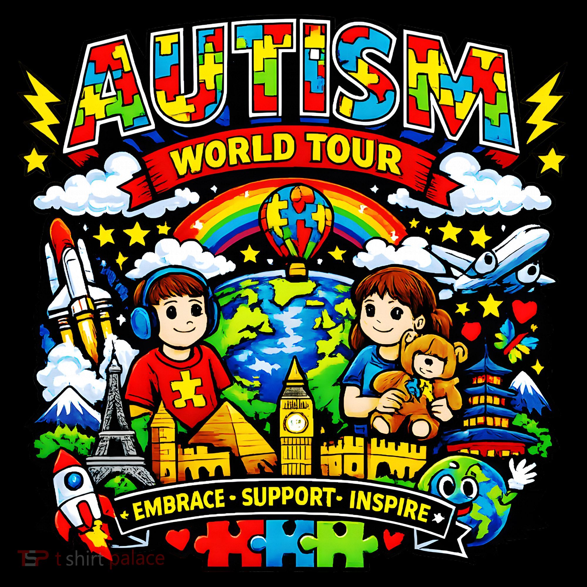Autism World Tour Embrace Support Inspire Mousepad