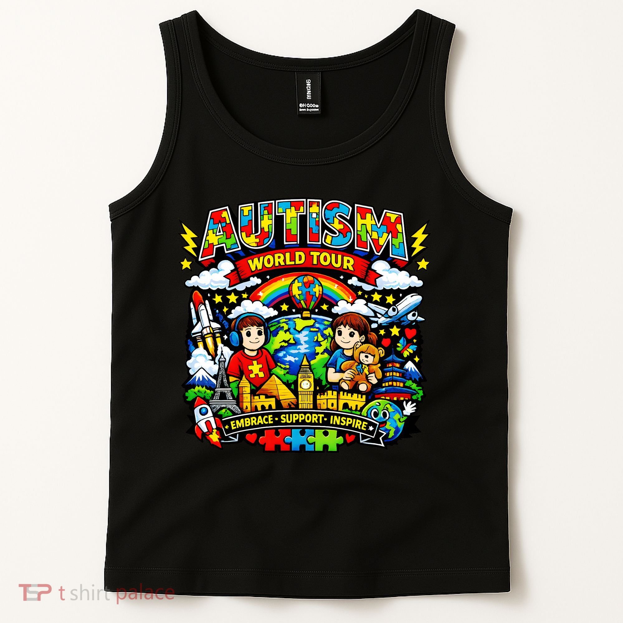 Autism World Tour Embrace Support Inspire Tank Top