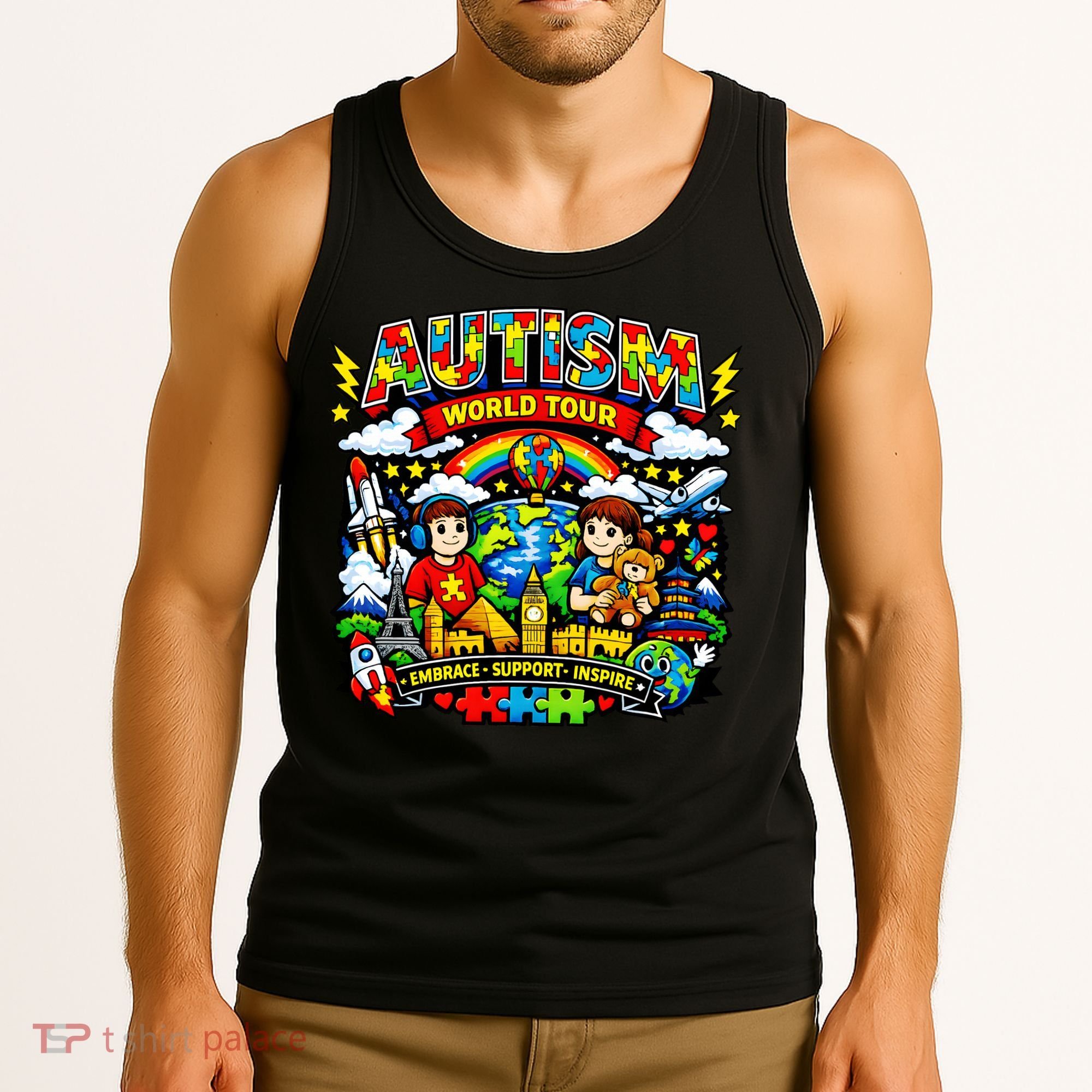 Autism World Tour Embrace Support Inspire Tank Top