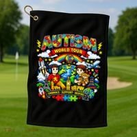 Autism World Tour Embrace Support Inspire Golf Towel thumb 1