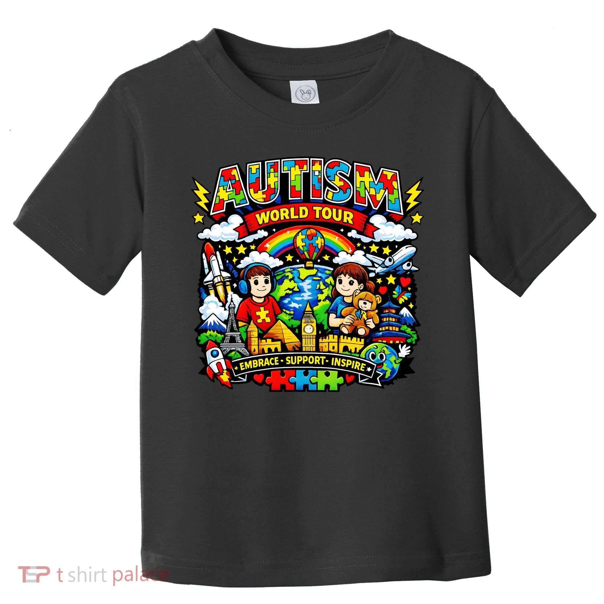 Autism World Tour Embrace Support Inspire Toddler T-Shirt