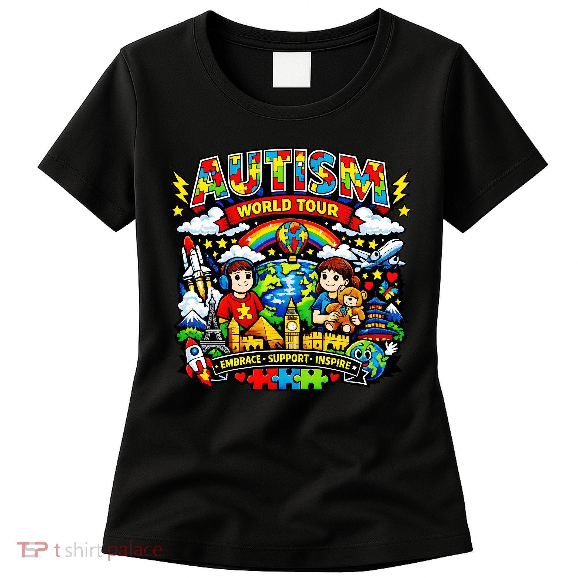 Autism World Tour Embrace Support Inspire Women's T-Shirt