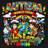 Autism World Tour Embrace Support Inspire Kids Sweatshirt thumb 2