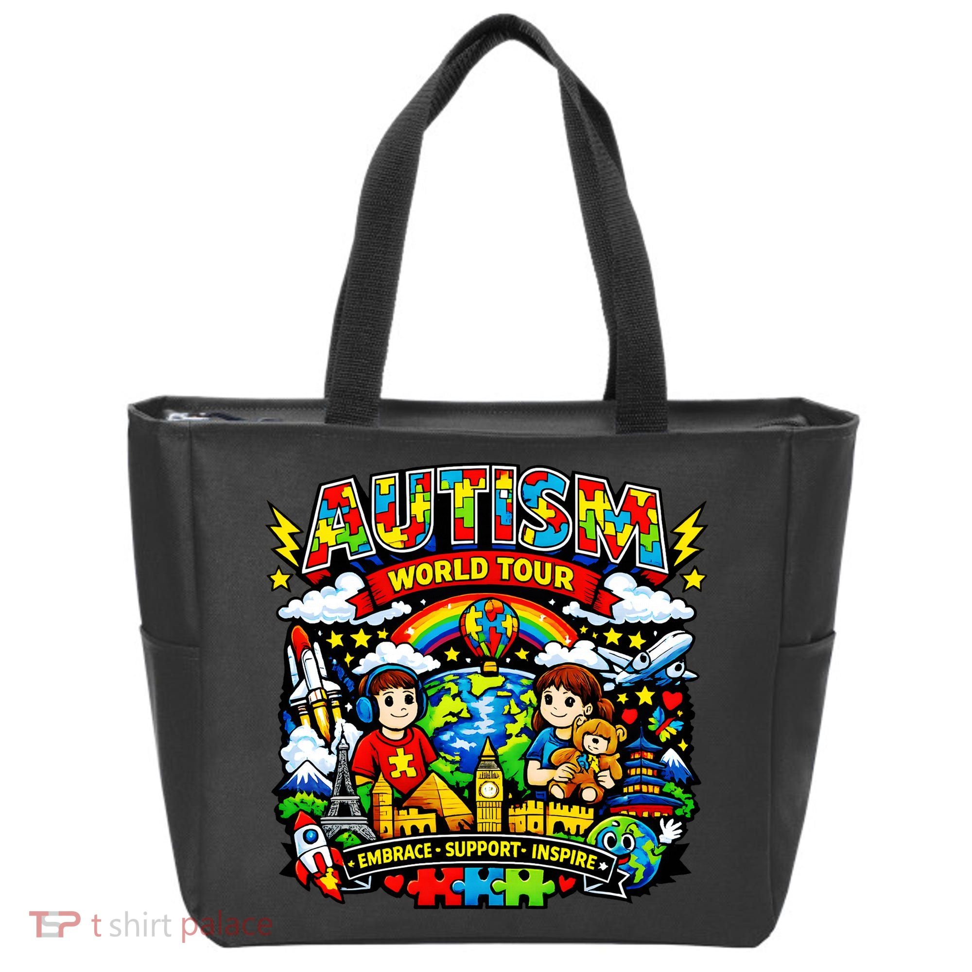 Autism World Tour Embrace Support Inspire Tote Bag