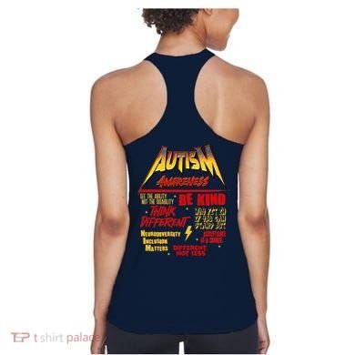 Autism World Tour Front And Back Women's Tank Top back