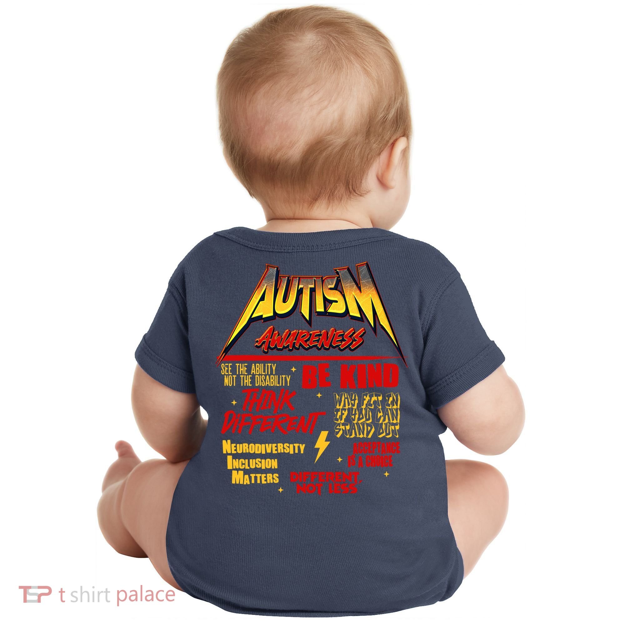 Autism World Tour Front And Back Baby Bodysuit