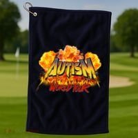Autism World Tour Front And Back Golf Towel thumb 2