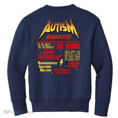 Autism World Tour Front And Back Kids Sweatshirt back