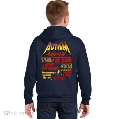 Autism World Tour Front And Back Kids Hoodie back