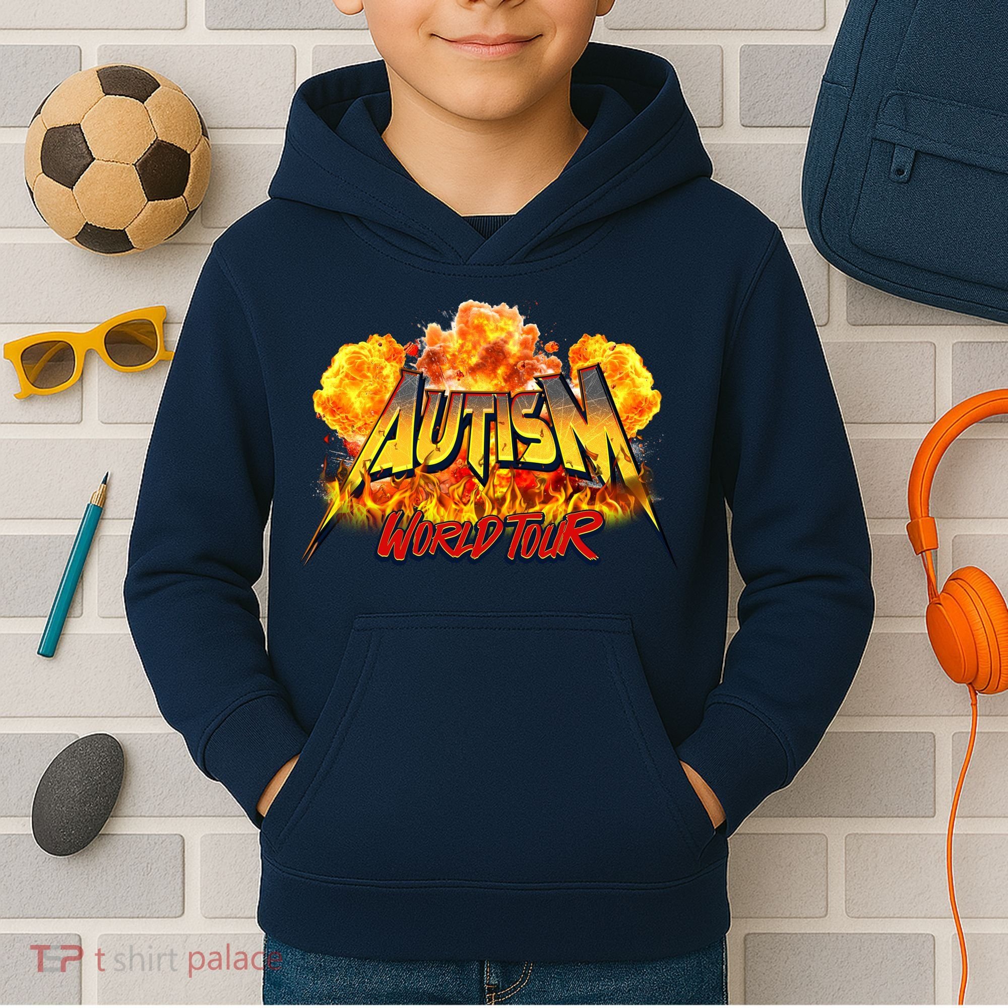 Autism World Tour Front And Back Kids Hoodie