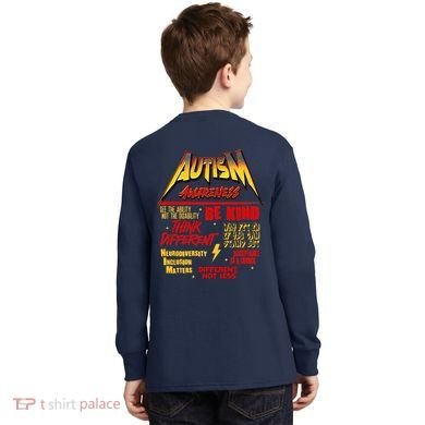 Autism World Tour Front And Back Kids Long Sleeve Shirt back