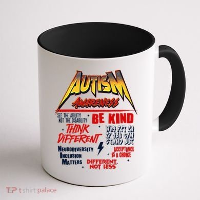 Autism World Tour Concert Be Kind Think Different Coffee Mug back