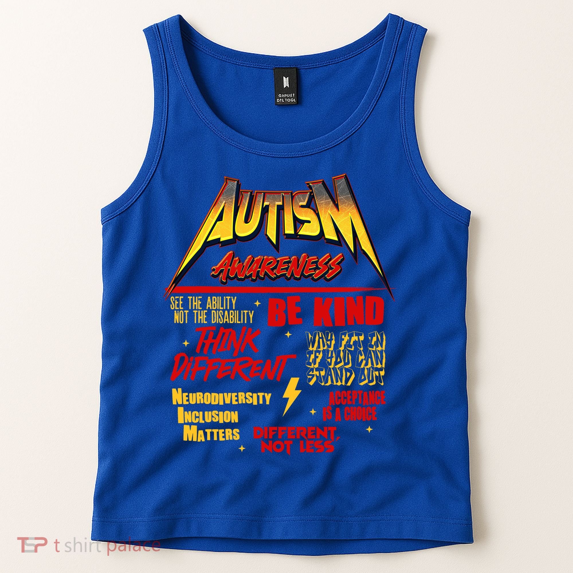Autism World Tour Concert Be Kind Think Different Tank Top