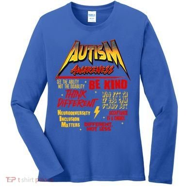 Autism World Tour Concert Be Kind Think Different Women's Long Sleeve Shirt