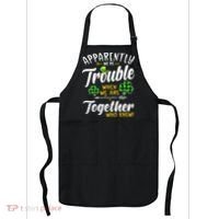 Apparently We're Trouble When We are together Irish Couples Apron thumb 0
