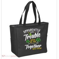 Apparently We're Trouble When We are together Irish Couples Tote Bag thumb 2