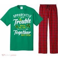Apparently We're Trouble When We are together Irish Couples Pajama Set thumb 0