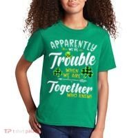Apparently We're Trouble When We are together Irish Couples Kids T-Shirt thumb 2