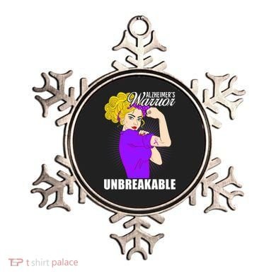 Alzheimers Warrior Unbreakable Cute Gift Alzheimer's Awareness Funny Gift Ornament
