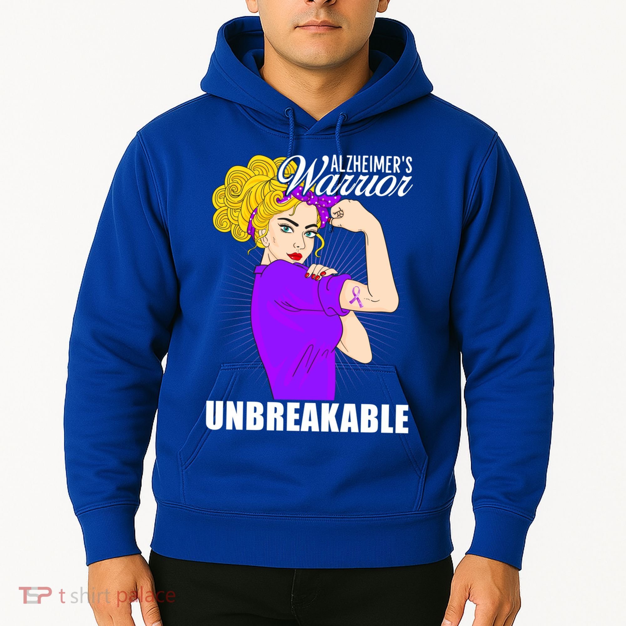 Alzheimers Warrior Unbreakable Cute Gift Alzheimer's Awareness Funny Gift Hoodie
