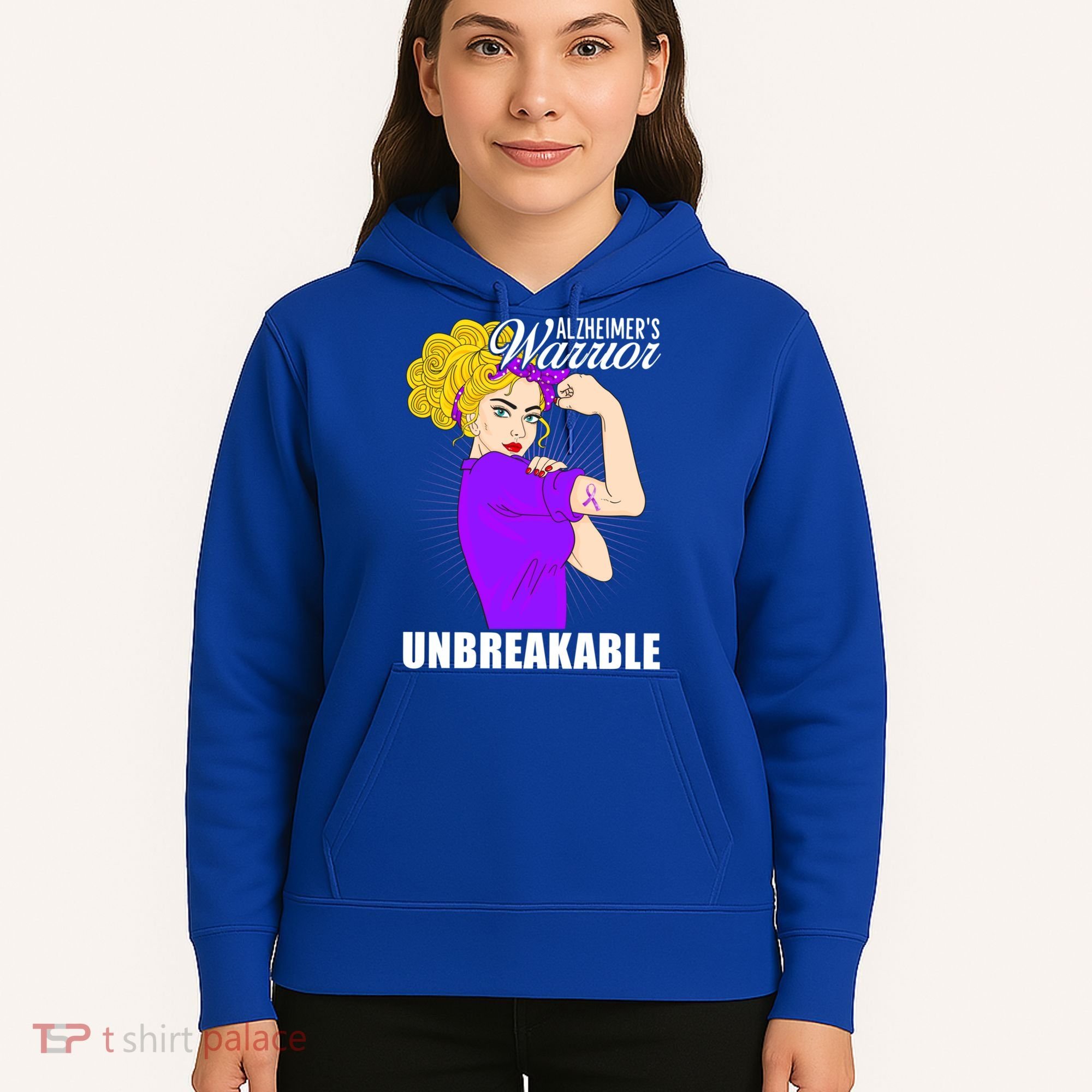 Alzheimers Warrior Unbreakable Cute Gift Alzheimer's Awareness Funny Gift Hoodie
