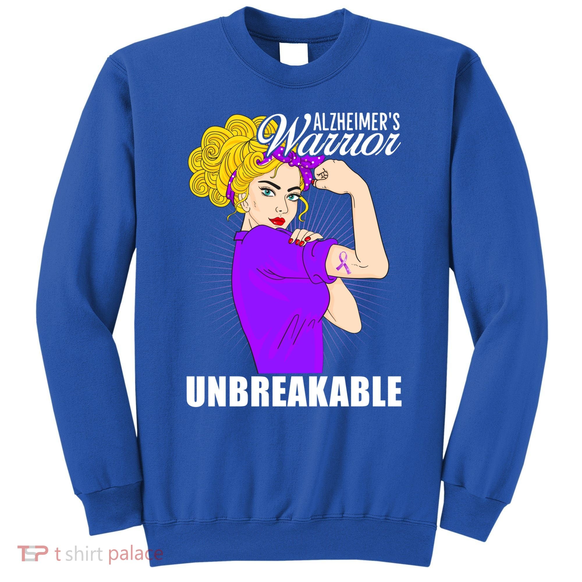 Alzheimers Warrior Unbreakable Cute Gift Alzheimer's Awareness Funny Gift Sweatshirt