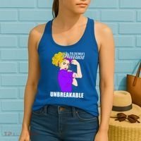 Alzheimers Warrior Unbreakable Cute Gift Alzheimer's Awareness Funny Gift Women's Tank Top thumb 2