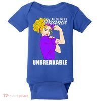Alzheimers Warrior Unbreakable Cute Gift Alzheimer's Awareness Funny Gift Baby Bodysuit thumb 0
