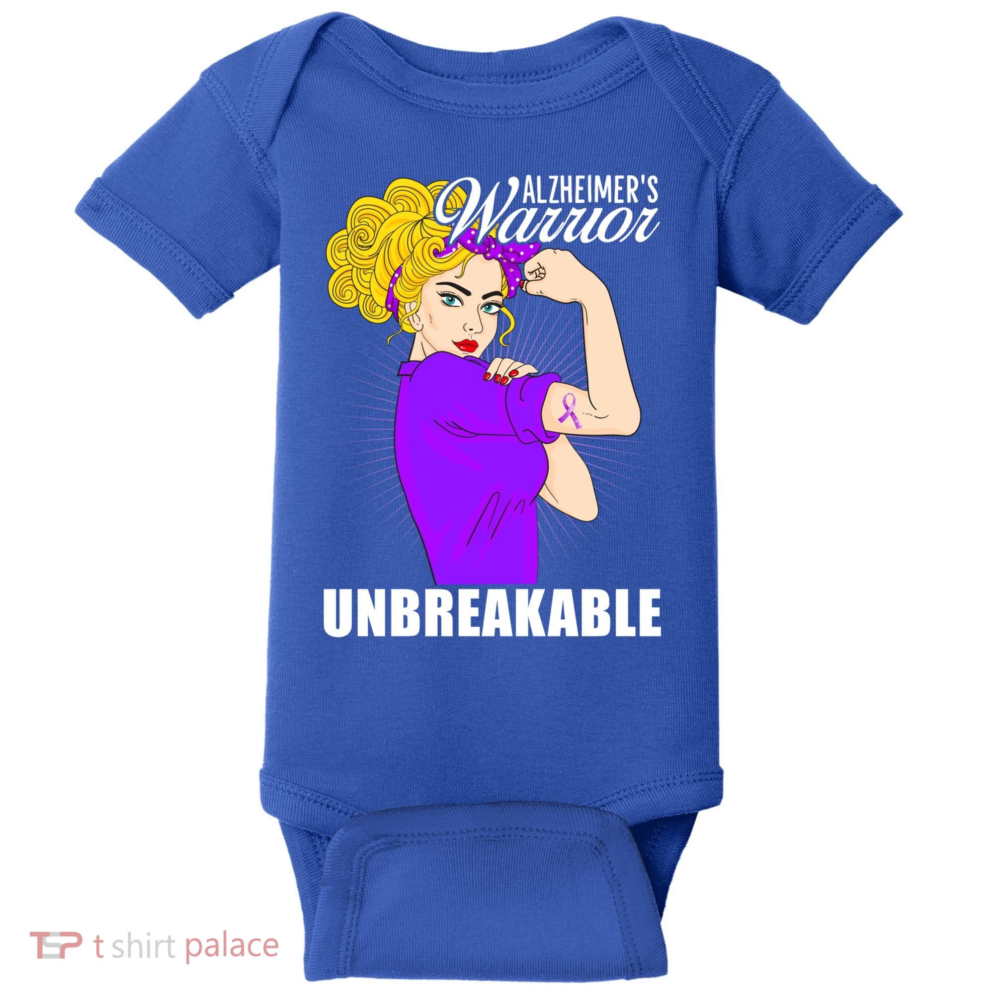 Alzheimers Warrior Unbreakable Cute Gift Alzheimer's Awareness Funny Gift Baby Bodysuit
