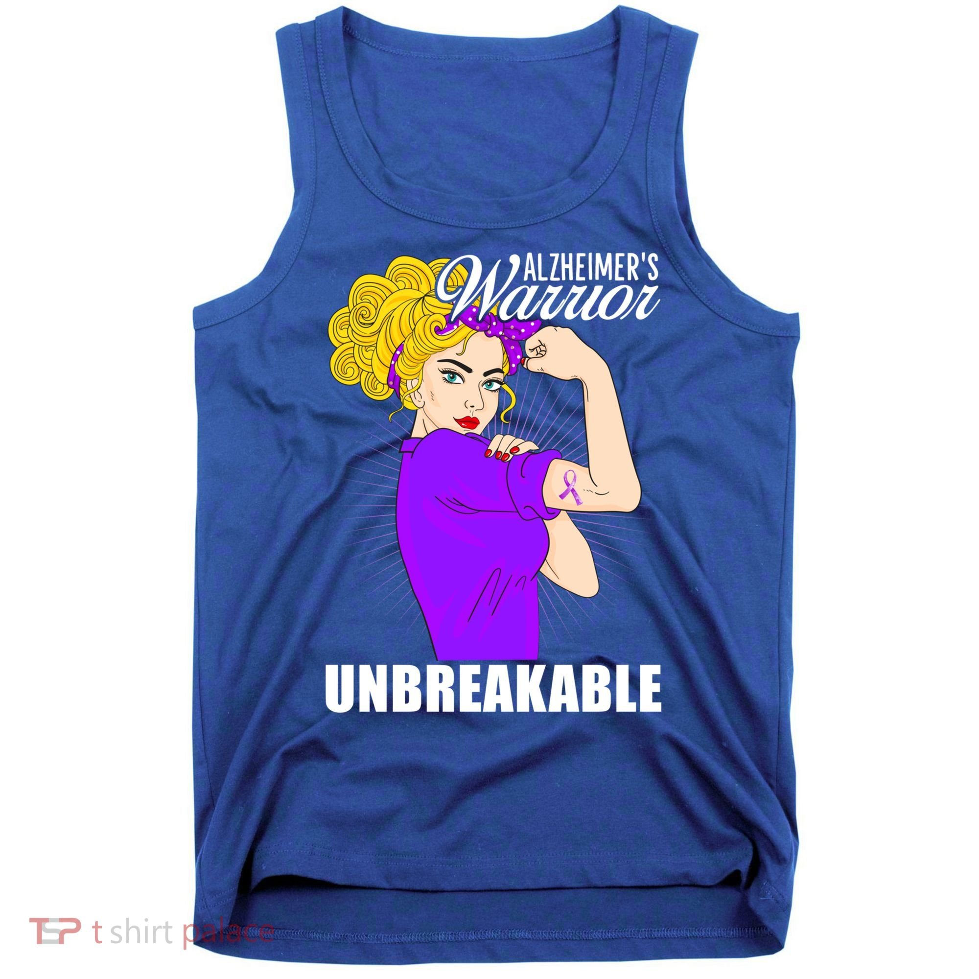 Alzheimers Warrior Unbreakable Cute Gift Alzheimer's Awareness Funny Gift Tank Top