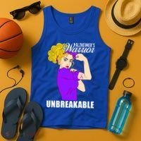 Alzheimers Warrior Unbreakable Cute Gift Alzheimer's Awareness Funny Gift Tank Top thumb 4