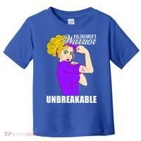 Alzheimers Warrior Unbreakable Cute Gift Alzheimer's Awareness Funny Gift Toddler T-Shirt thumb 0