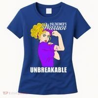 Alzheimers Warrior Unbreakable Cute Gift Alzheimer's Awareness Funny Gift Women's T-Shirt thumb 0