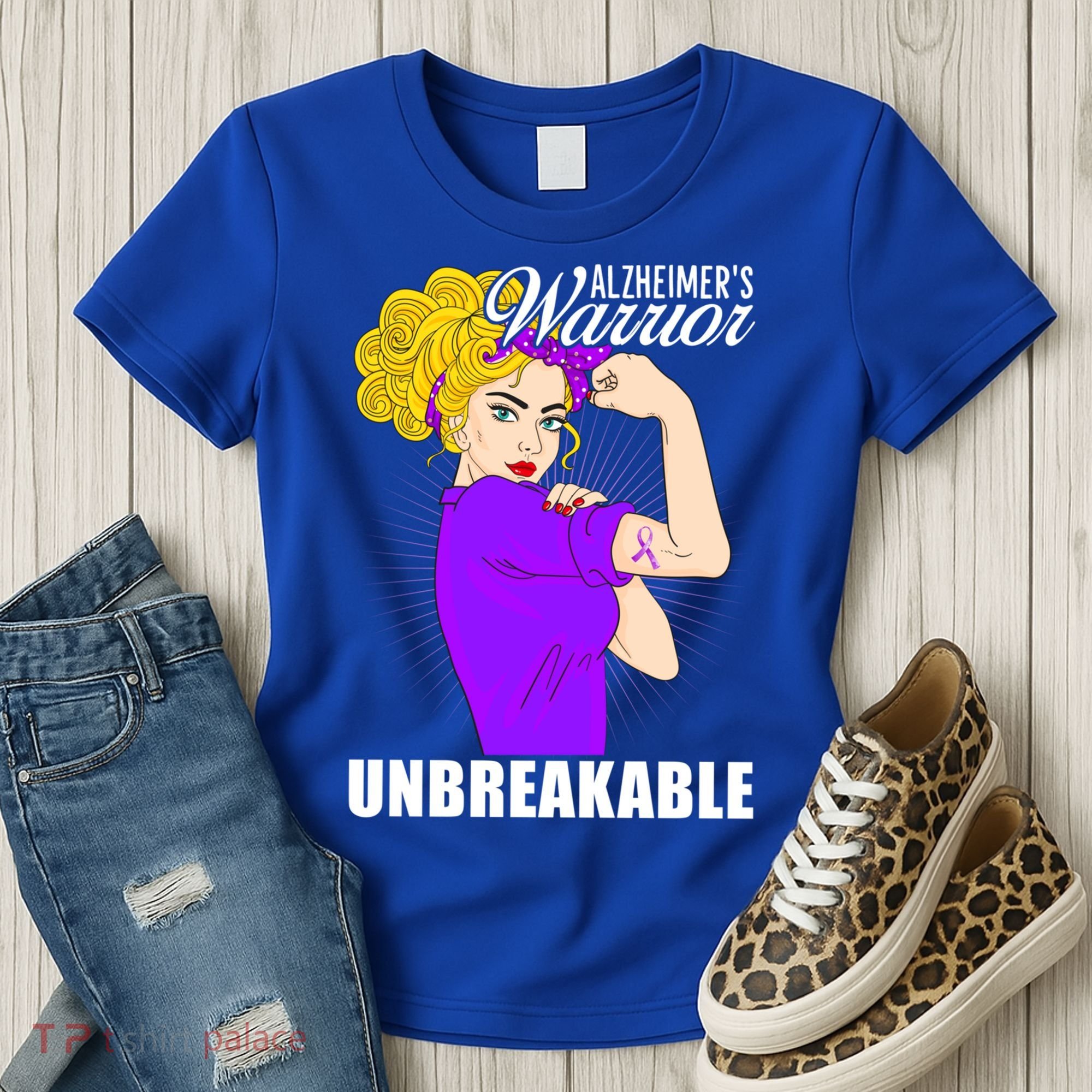 Alzheimers Warrior Unbreakable Cute Gift Alzheimer's Awareness Funny Gift Women's T-Shirt