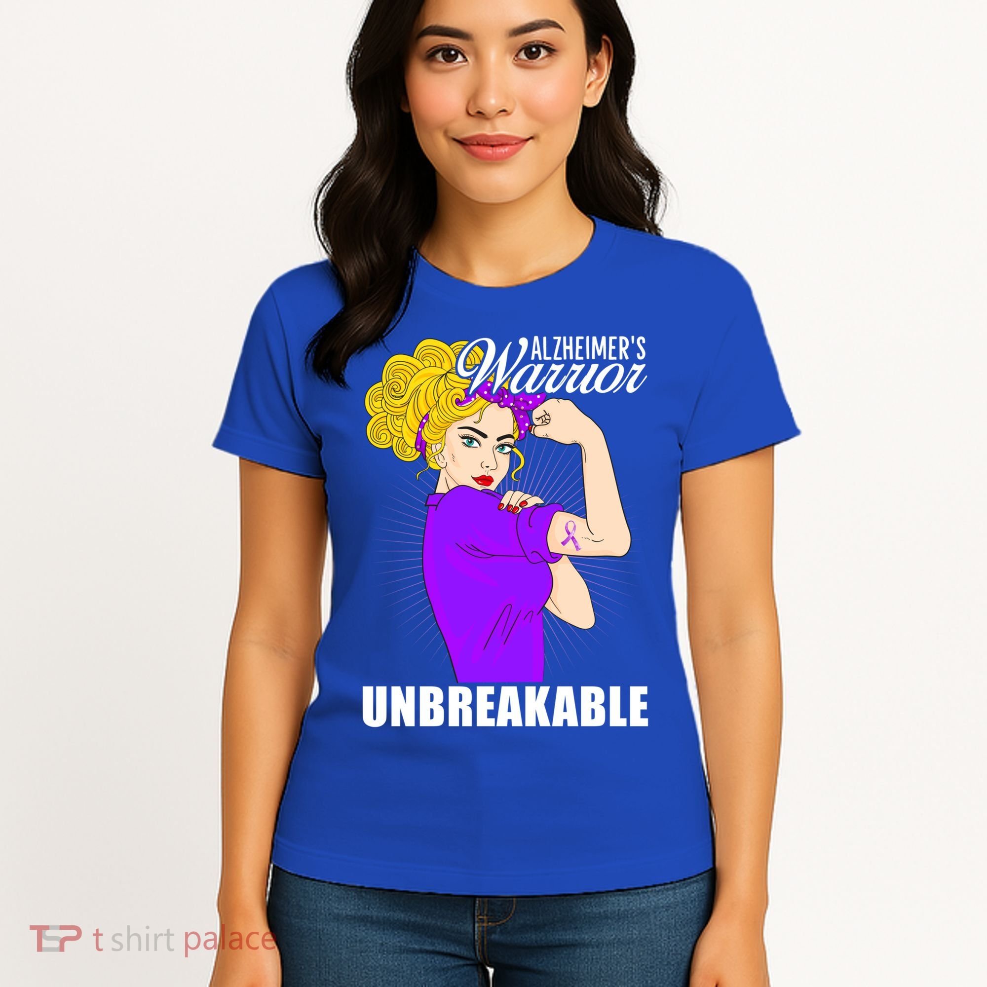 Alzheimers Warrior Unbreakable Cute Gift Alzheimer's Awareness Funny Gift Women's T-Shirt