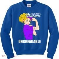 Alzheimers Warrior Unbreakable Cute Gift Alzheimer's Awareness Funny Gift Kids Sweatshirt thumb 0
